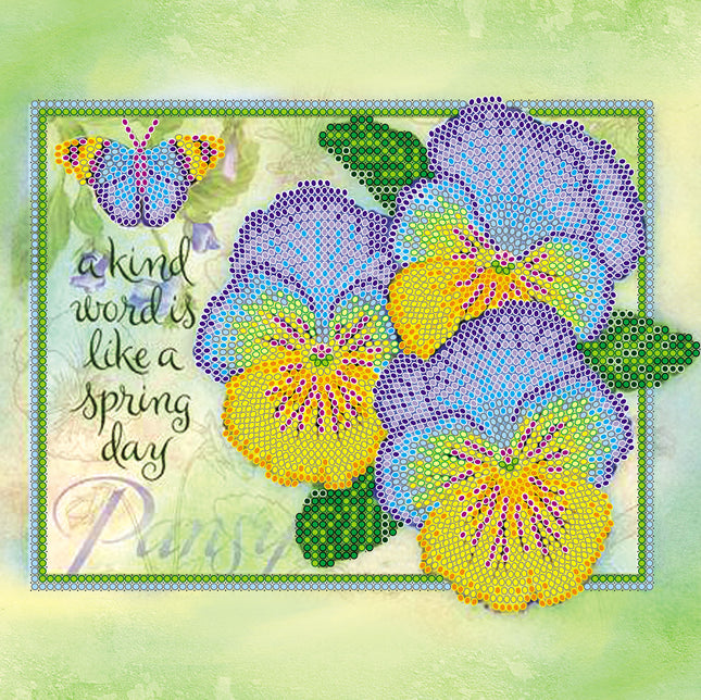 Canvas for bead embroidery "The charm of summer" 7.9"x7.9" / 20.0x20.0 cm