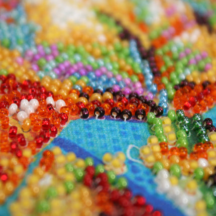 DIY Bead Embroidery Kit "Multicolored iris"  5.9"x5.9" / 15.0x15.0 cm