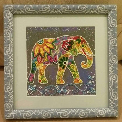 Canvas for bead embroidery "Indian elephant" 7.9"x7.9" / 20.0x20.0 cm