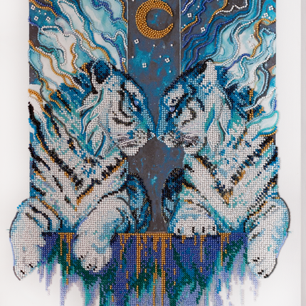 DIY Bead Embroidery Kit "Protectors of the East" 12.6"x15.0" / 32.0x38.0 cm