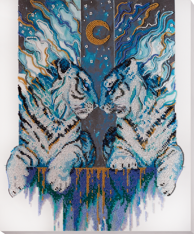 DIY Bead Embroidery Kit "Protectors of the East" 12.6"x15.0" / 32.0x38.0 cm