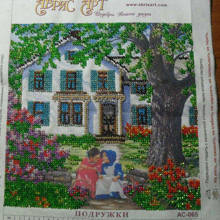 Canvas for bead embroidery "Friends" 7.9"x7.9" / 20.0x20.0 cm