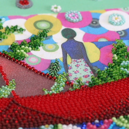 DIY Bead Embroidery Kit "Spring is coming - spring is the way!" 9.8"x12.2" / 25.0x31.0 cm
