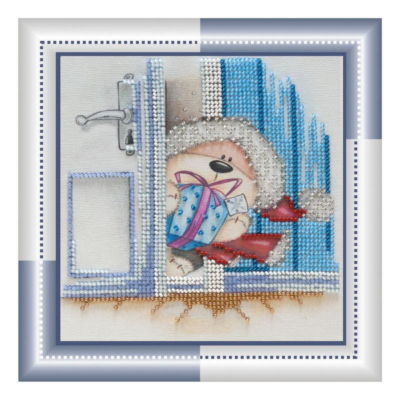 DIY Bead Embroidery Kit "Surprise"  5.9"x5.9" / 15.0x15.0 cm