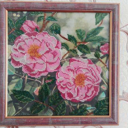 Canvas for bead embroidery "Climbing rose" 11.8"x11.8" / 30.0x30.0 cm