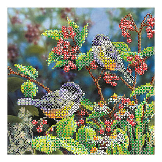 Canvas for bead embroidery "Morning Forest" 7.9"x7.9" / 20.0x20.0 cm