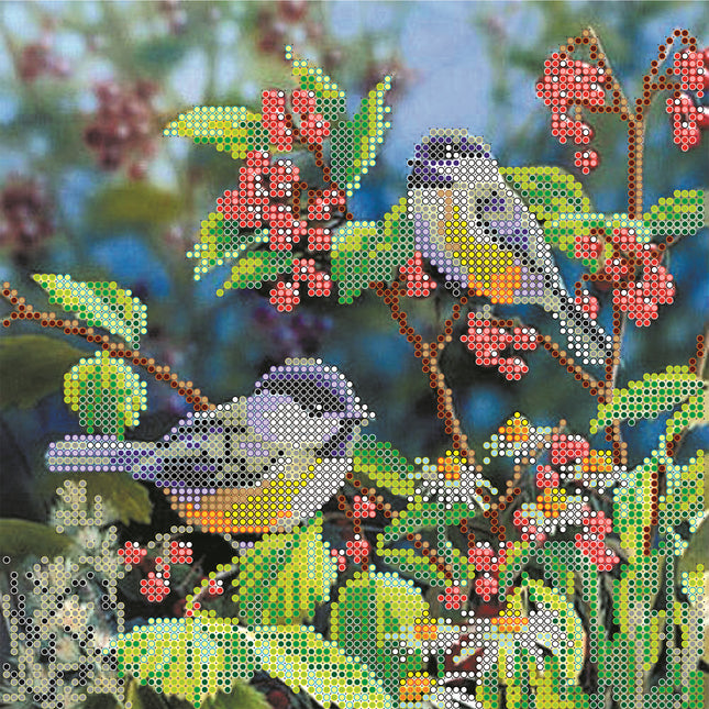 Canvas for bead embroidery "Morning Forest" 7.9"x7.9" / 20.0x20.0 cm