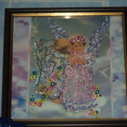 Canvas for bead embroidery "Cupids" 7.9"x7.9" / 20.0x20.0 cm