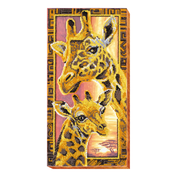 DIY Bead Embroidery Kit "Giraffes" 7.9"x15.7" / 20.0x40.0 cm