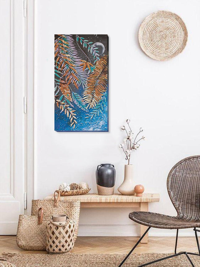 DIY Bead Embroidery Kit "Tropical night" 9.8"x19.7" / 25.0x50.0 cm