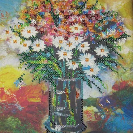 Canvas for bead embroidery "Floral Cocktail" 7.9"x7.9" / 20.0x20.0 cm