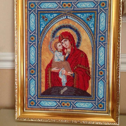 DIY Bead Embroidery Kit "Our Lady Pochaev" 11.0"x15.0" / 28.0x38.0 cm