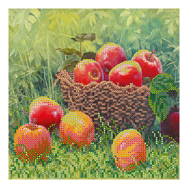 Canvas for bead embroidery "In the garden" 7.9"x7.9" / 20.0x20.0 cm