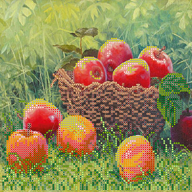 Canvas for bead embroidery "In the garden" 7.9"x7.9" / 20.0x20.0 cm