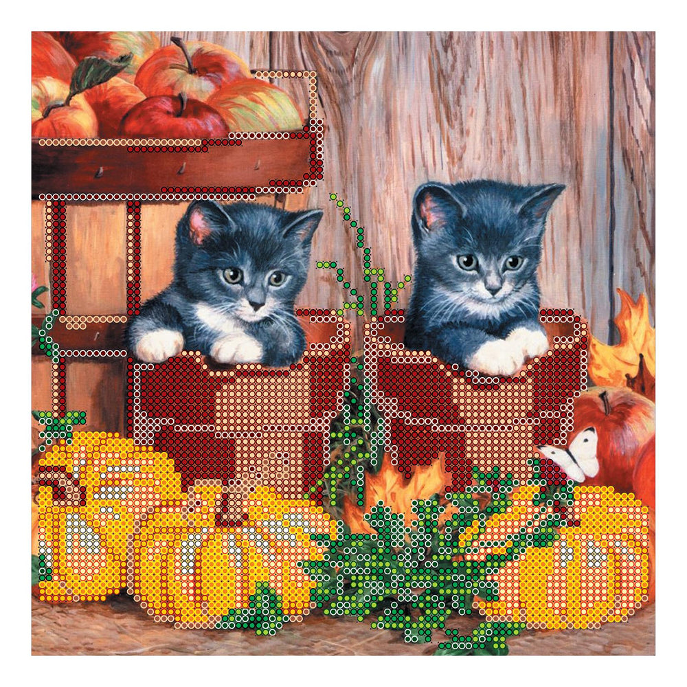 Canvas for bead embroidery "Harvest" 7.9"x7.9" / 20.0x20.0 cm