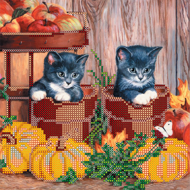 Canvas for bead embroidery "Harvest" 7.9"x7.9" / 20.0x20.0 cm