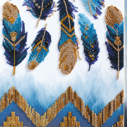 DIY Bead Embroidery Kit "Indigo" 8.7"x15.4" / 22.0x39.0 cm