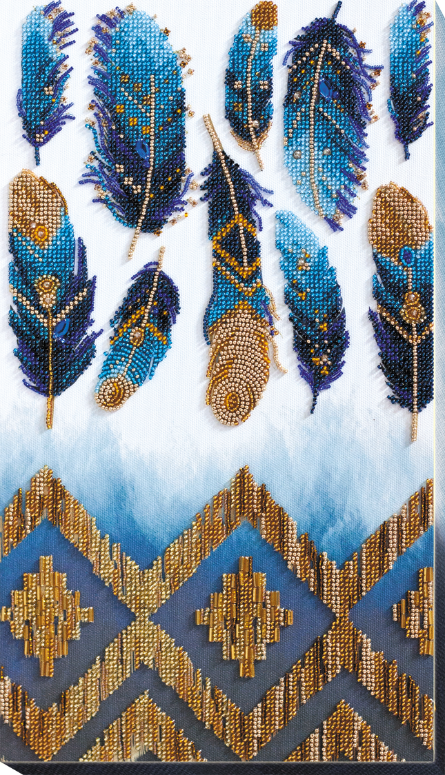 DIY Bead Embroidery Kit "Indigo" 8.7"x15.4" / 22.0x39.0 cm