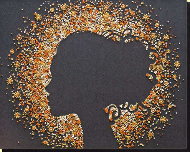 DIY Bead Embroidery Kit "Sparkle" 13.8"x10.6" / 35.0x27.0 cm