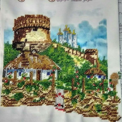 Canvas for bead embroidery "Folk Motifs" 7.9"x7.9" / 20.0x20.0 cm