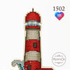 DIY Cross stitch kit on wood "Lighthouse" 3.9x5.7 in / 10.0x14.5 cm