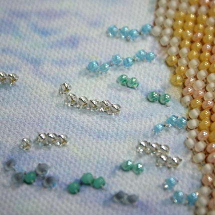 DIY Bead Embroidery Kit "Sand castle" 11.8"x15.0" / 30.0x38.0 cm