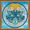 DIY Bead Embroidery Kit "Gemini" 8.7"x8.7" / 22.0x22.0 cm