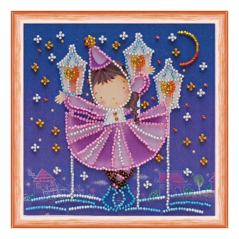 DIY Bead Embroidery Kit "Star dance"  5.9"x5.9" / 15.0x15.0 cm