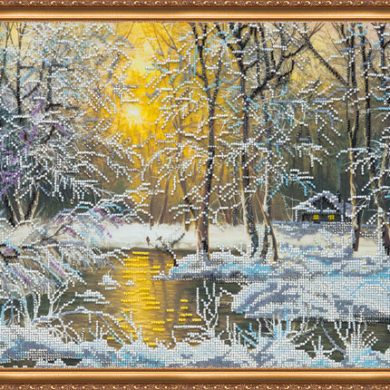 DIY Bead Embroidery Kit "Rime" 23.6"x12.6" / 60.0x32.0 cm