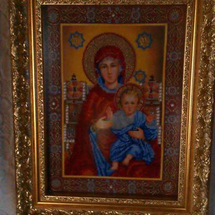 DIY Bead Embroidery Kit "Wedding Icon – The Holy Mother of God" 11.0"x15.0" / 28.0x38.0 cm
