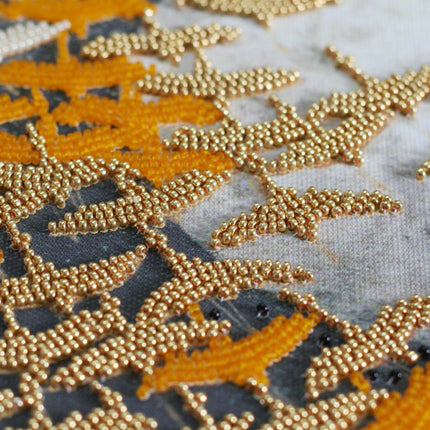 DIY Bead Embroidery Kit "Cranes" 21.7"x9.4" / 55.0x24.0 cm