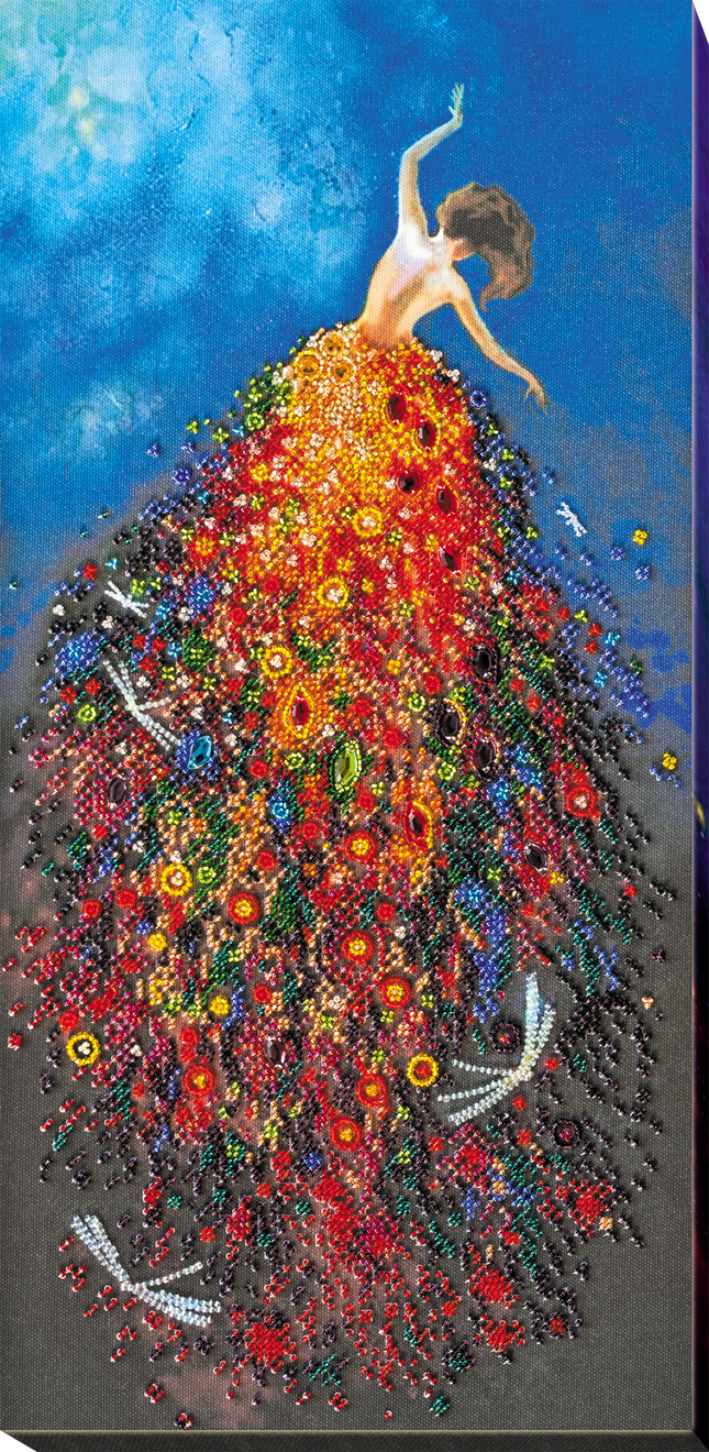 DIY Bead Embroidery Kit "Wake up me...." 9.4"x20.9" / 24.0x53.0 cm