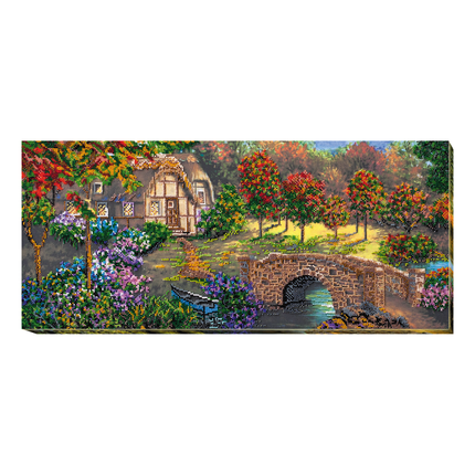 DIY Bead Embroidery Kit "Bridge" 24.8"x11.0" / 63.0x28.0 cm