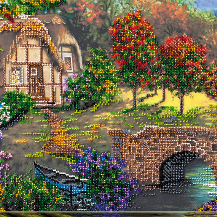 DIY Bead Embroidery Kit "Bridge" 24.8"x11.0" / 63.0x28.0 cm