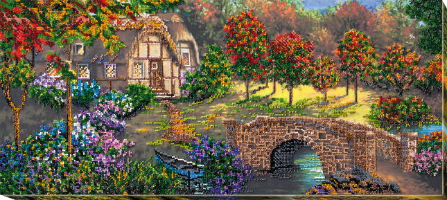 DIY Bead Embroidery Kit "Bridge" 24.8"x11.0" / 63.0x28.0 cm