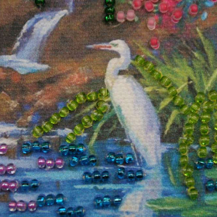 DIY Bead Embroidery Kit "In a brushwood"  5.9"x5.9" / 15.0x15.0 cm