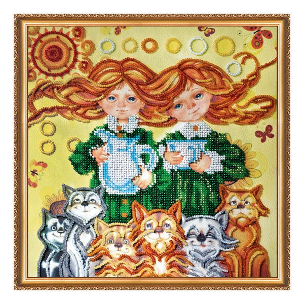 DIY Bead Embroidery Kit "Good Morning!" 9.1"x9.1" / 23.0x23.0 cm