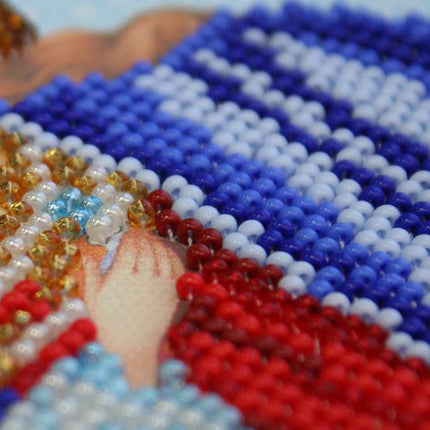 DIY Bead Embroidery Kit "Icon of the Mother of God «Perishing»" 7.5"x9.8" / 19.0x25.0 cm