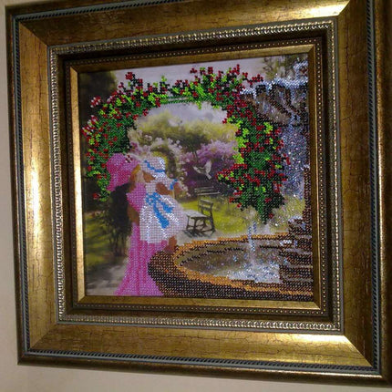 Canvas for bead embroidery "First steps" 7.9"x7.9" / 20.0x20.0 cm