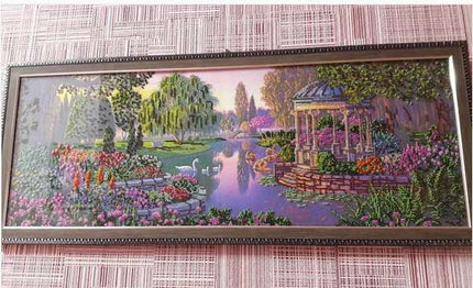 DIY Bead Embroidery Kit "By the pond" 31.5"x11.8" / 80.0x30.0 cm