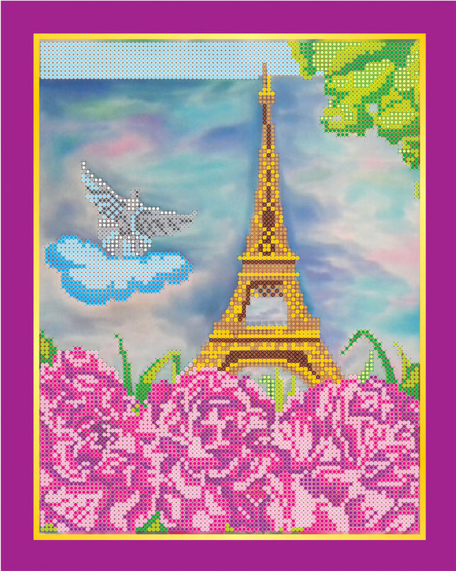 Canvas for bead embroidery "Paris" 9.4"x11.8" / 24.0x30.0 cm