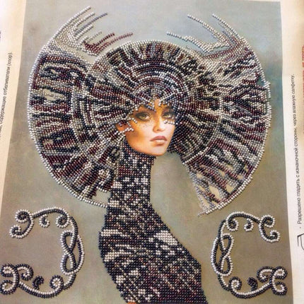 DIY Bead Embroidery Kit "Selena" 10.2"x11.8" / 26.0x30.0 cm