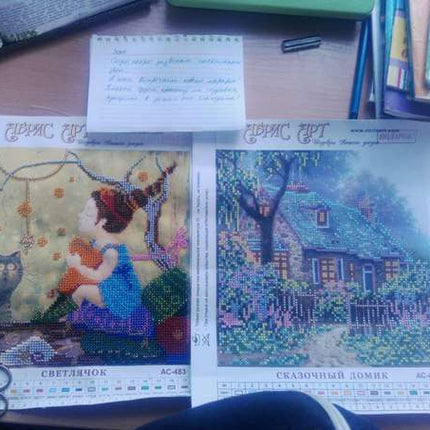 Canvas for bead embroidery "Fairytale House" 7.9"x7.9" / 20.0x20.0 cm