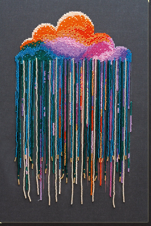 DIY Bead Embroidery Kit "Zillions of drops" 10.6"x18.5" / 27.0x47.0 cm