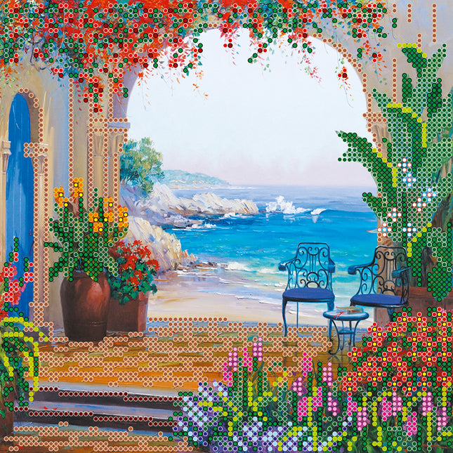 Canvas for bead embroidery "Backwater" 7.9"x7.9" / 20.0x20.0 cm