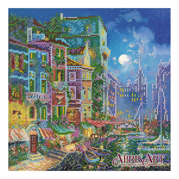 Canvas for bead embroidery "Evening in Venice" 11.8"x11.8" / 30.0x30.0 cm