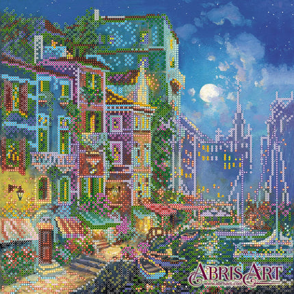 Canvas for bead embroidery "Evening in Venice" 11.8"x11.8" / 30.0x30.0 cm