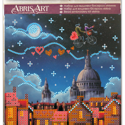 DIY Bead Embroidery Kit "Romantic trip"  5.9"x5.9" / 15.0x15.0 cm