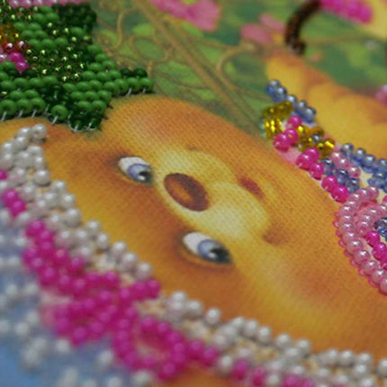 DIY Bead Embroidery Kit "Mothers and daughters"  5.9"x5.9" / 15.0x15.0 cm