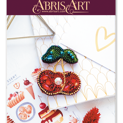 Beadwork kit for creating brooch "Cherries"